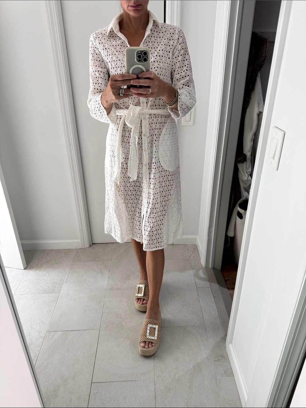 Shoshanna eyelet long cover up